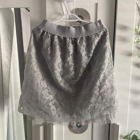 Grey Flower Detail Skirt - Picture 2 of 5